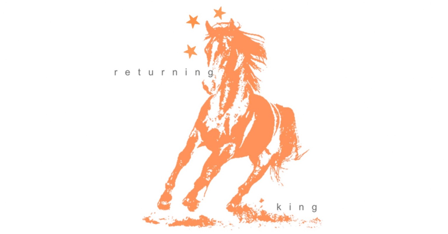 Returning King single artwork — an orange galloping horse